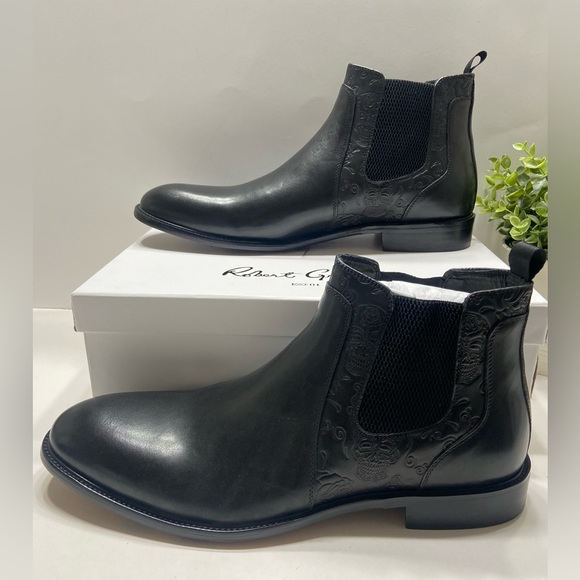 NEW Robert Graham Breton Men’s Leather Chelsea Boots Black 12, 13 $268 - Picture 7 of 9